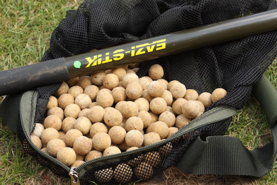 The throwing stick is also a good option to keep trickling the baits in.