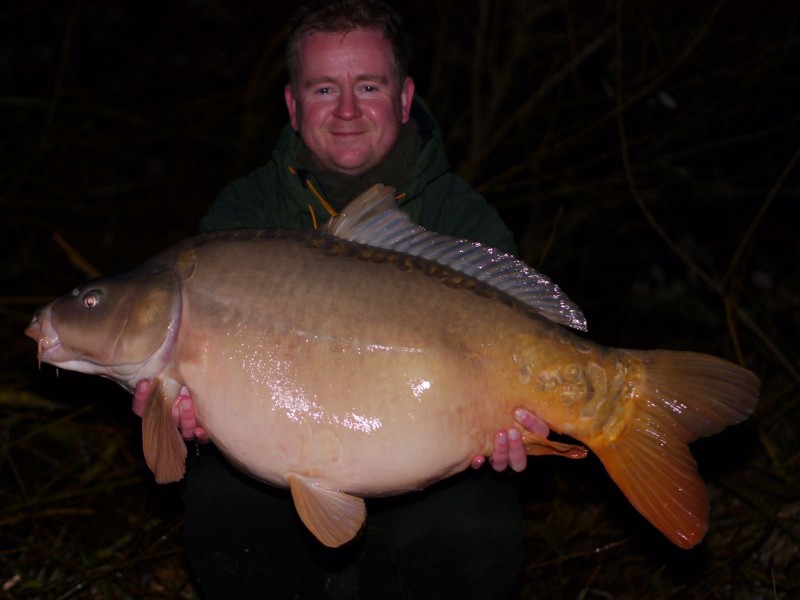 Justin Dabrowsky with a 37lb Mirror from Turtles Corner in Mar 2017