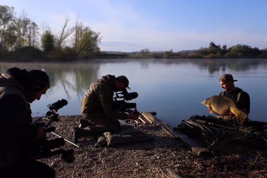 Lights, camera, action...another carp for for Team Korda angler Kevin Diederen