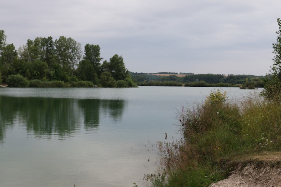 Looking across the road lake
