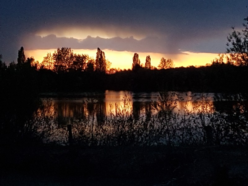 Sunset over Road Lake