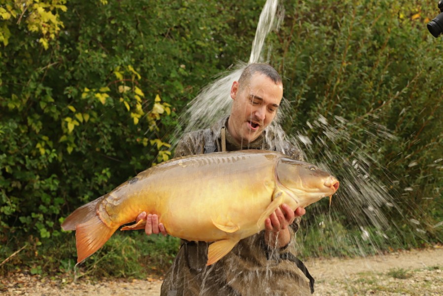 Craig Mann getting a soaking for a new PB