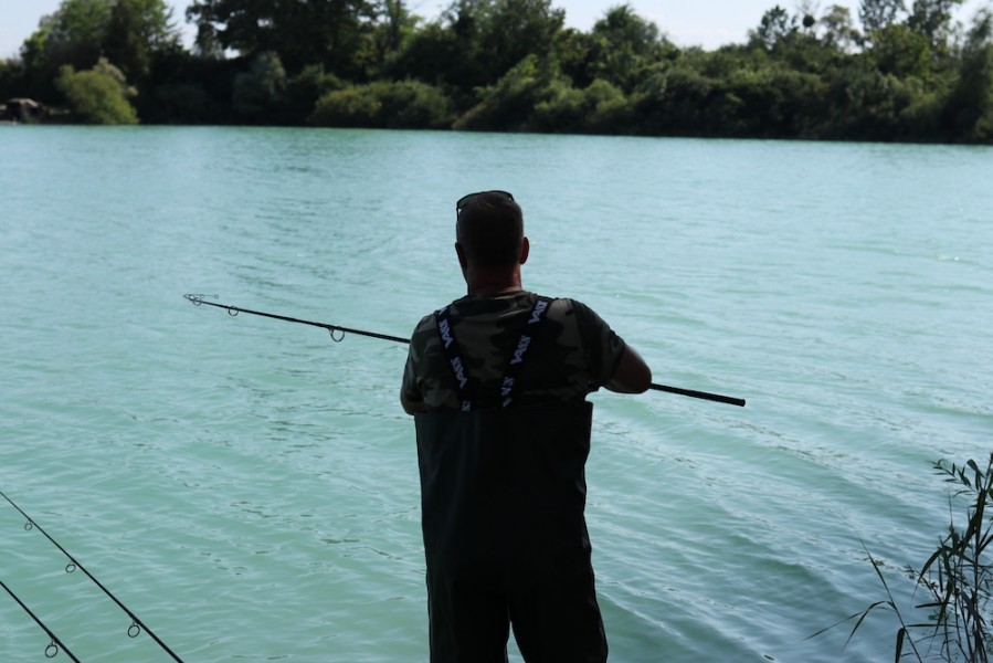 Ian Young playing a fish up in Decoy