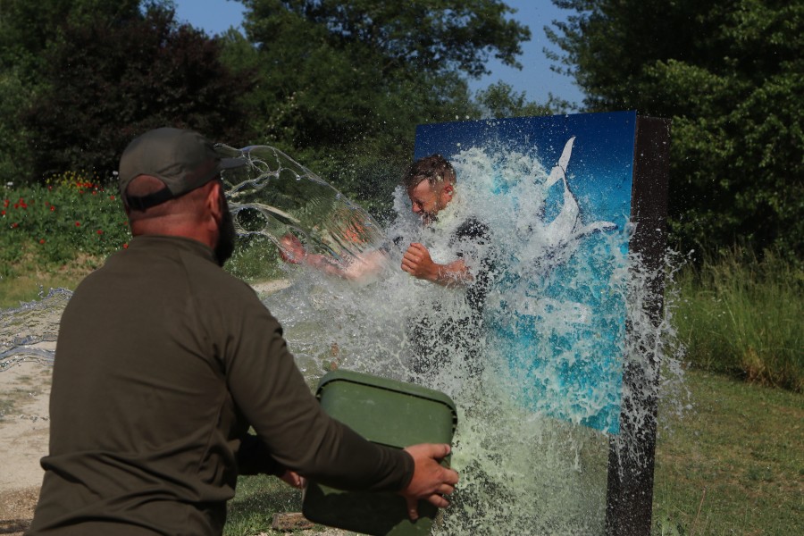 Last morning PB bucket soaking for Johnny