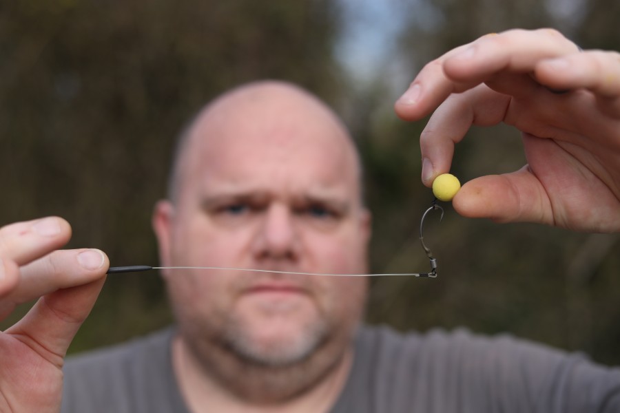 Matt's rig, Spinner with a yellow pop-up.